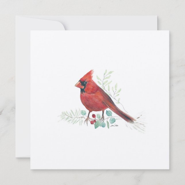 Cartes Pour Fêtes Annuelles L'art cardinal des Vacances (Devant)