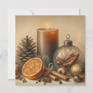 Cartes Pour Fêtes Annuelles L'art de la bougie de Noël