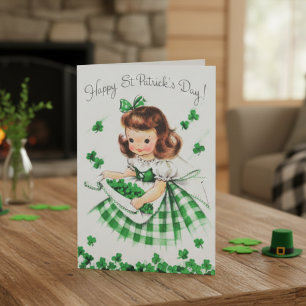 Cartes Pour Fêtes Annuelles Lassie irlandaise Vintage rétro avec Shamrock