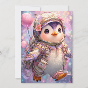Cartes Pour Fêtes Annuelles L'astronaute Penguin