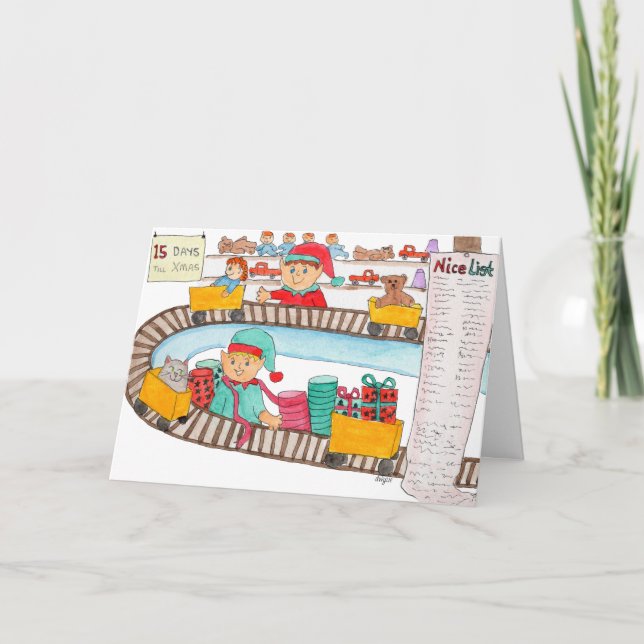 Cartes Pour Fêtes Annuelles L'Atelier du Père Noël (Devant)