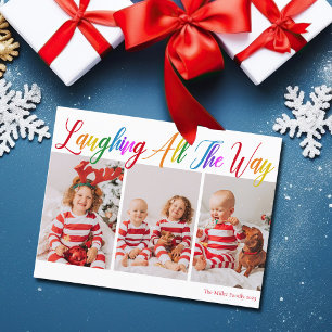 Cartes Pour Fêtes Annuelles Laughing All Way Rainbow 3 Christmas Photo