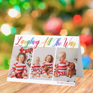 Cartes Pour Fêtes Annuelles Laughing All Way Rainbow 3 Christmas Photo