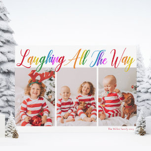 Cartes Pour Fêtes Annuelles Laughing All Way Rainbow 3 Christmas Photo