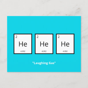Cartes Pour Fêtes Annuelles Laughing Gas Helium   Humour Science Pun Holida