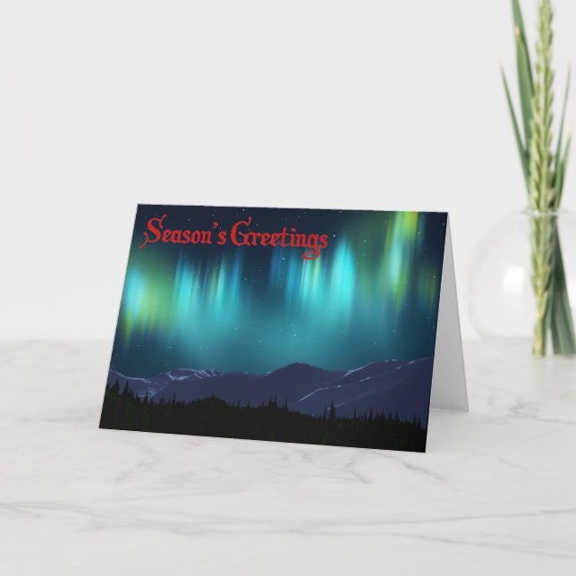Cartes Pour Fêtes Annuelles L'aurore Borealis (Devant)