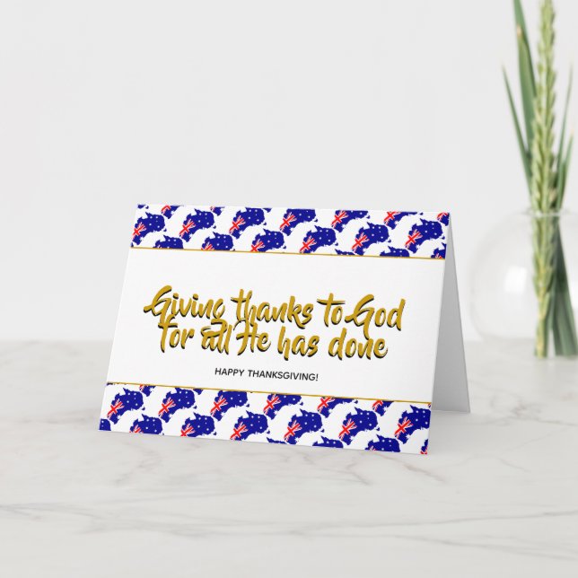 Cartes Pour Fêtes Annuelles L'AUSTRALIE Élégante Remerciements MERCI (Devant)