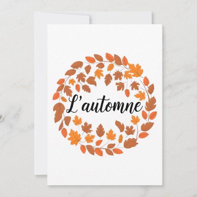 Cartes Pour Fêtes Annuelles L'automne, automne Illustration française, automne (Devant)
