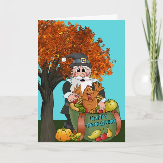 Cartes Pour Fêtes Annuelles L'automne de Thanksgiving (Devant)