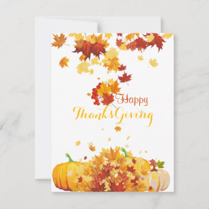Cartes Pour Fêtes Annuelles L'automne de Thanksgiving La chute des Feuilles et