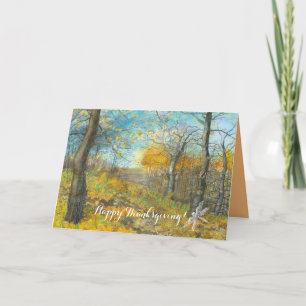 Cartes Pour Fêtes Annuelles L'automne doré dans une aquarelle en chênaie