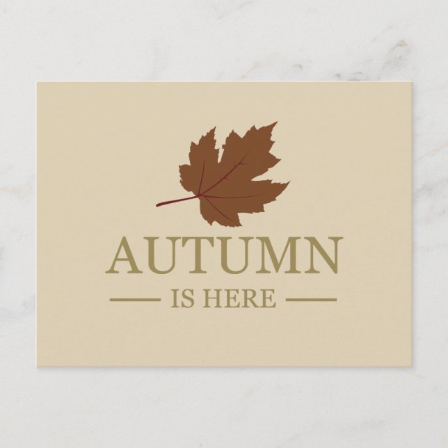 Cartes Pour Fêtes Annuelles L'automne est ici feuilles aquarelles tombent octo (Devant)