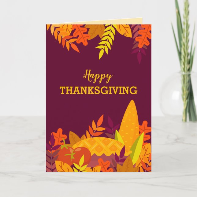 Cartes Pour Fêtes Annuelles L'automne part Thanksgiving Holiday Card (Devant)