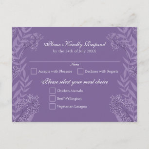 Cartes Pour Fêtes Annuelles Lavande violet Mariage Botanique