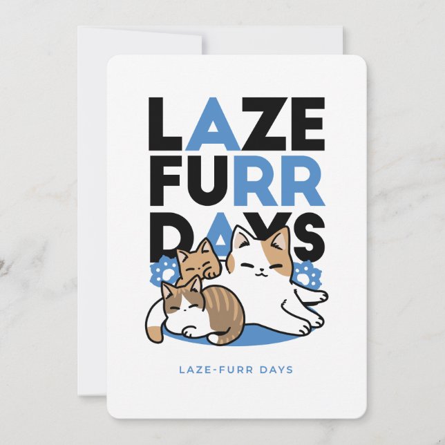 Cartes Pour Fêtes Annuelles Laze Furr Days - Cute Lazy Cats Design (Devant)