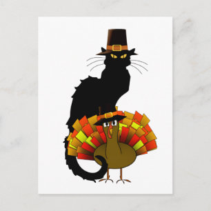 Cartes Pour Fêtes Annuelles L'Conversation de Thanksgiving Noir avec la Turqui