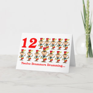 Cartes Pour Fêtes Annuelles Le 12e jour de Noël, douze tambours Drummers