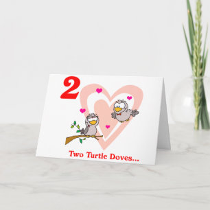 Cartes Pour Fêtes Annuelles Le 2ème jour de Noël deux tourterelles