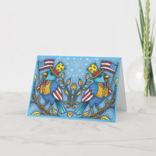 CARTES POUR FÊTES ANNUELLES LE 4 JUILLET, TWEET DE BLUEBIRD, DRAPEAU AMÉRICAIN