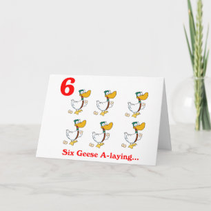 Cartes Pour Fêtes Annuelles Le 6ème jour de Noël six oies pondant