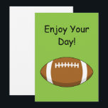 Cartes Pour Fêtes Annuelles Le ballon de rugby américain personnalise<br><div class="desc">Illustration d'une boule de dessin animé mignonne et simple pour les fans américains de football et de rugby. Ce design sportif simple est une idée cadeau pour les joueurs d'équipe, les entraîneurs, les joueurs, les papas, les mamans et les enfants. Personnalisez ou customisez cette carte de vacances en ajoutant votre...</div>