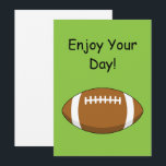 Cartes Pour Fêtes Annuelles Le ballon de rugby américain personnalise<br><div class="desc">Illustration d'une boule de dessin animé mignonne et simple pour les fans américains de football et de rugby. Ce design sportif simple est une idée cadeau pour les joueurs d'équipe, les entraîneurs, les joueurs, les papas, les mamans et les enfants. Personnalisez ou customisez cette carte de vacances en ajoutant votre...</div>