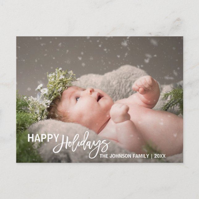 Cartes Pour Fêtes Annuelles Le bébé | de blanc bonnes fêtes premier ajoutent (Devant)