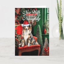 Le berger australien Christmas Dog Naughty ou Nice