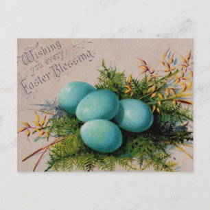 Cartes Pour Fêtes Annuelles Le bleu Eggs des salutations de Pâques