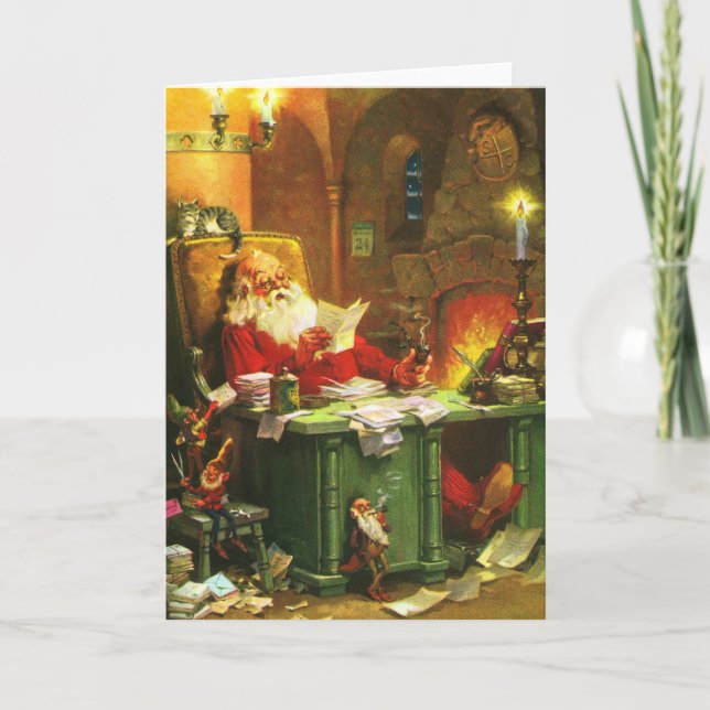 Cartes Pour Fêtes Annuelles Le bon vieux père noël (Devant)