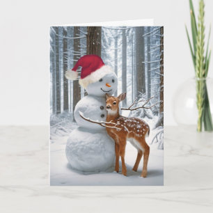 Cartes Pour Fêtes Annuelles Le bonhomme de neige de Noël accablé d'un père