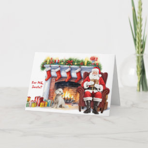 Cartes Pour Fêtes Annuelles Le cadeau de Noël de Bichon Frise de Papa Noël