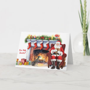 Cartes Pour Fêtes Annuelles Le cadeau de Noël de Santa Greyhound italien de No