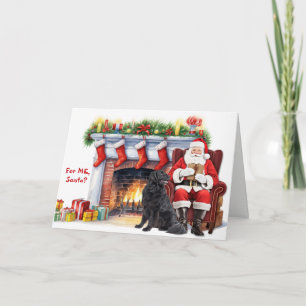 Cartes Pour Fêtes Annuelles Le cadeau du Père Noël Chien Terre-Neuve Noël