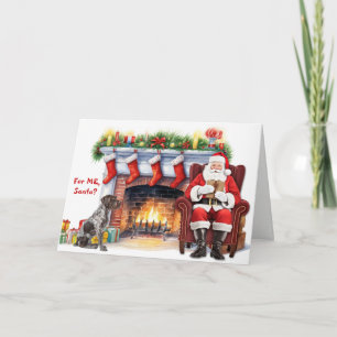Cartes Pour Fêtes Annuelles Le cadeau du Père Noël Pointer à poil dur allemand