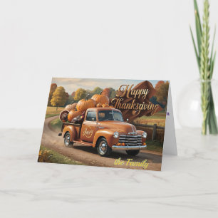 Cartes Pour Fêtes Annuelles Le camion de récolte de Thanksgiving