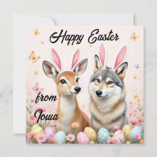 Cartes Pour Fêtes Annuelles Le cerf de Virginie et le coyote aux oreilles