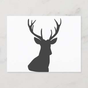 Cartes Pour Fêtes Annuelles Le cerf Silhouette Silhouette animal sauvage Postc
