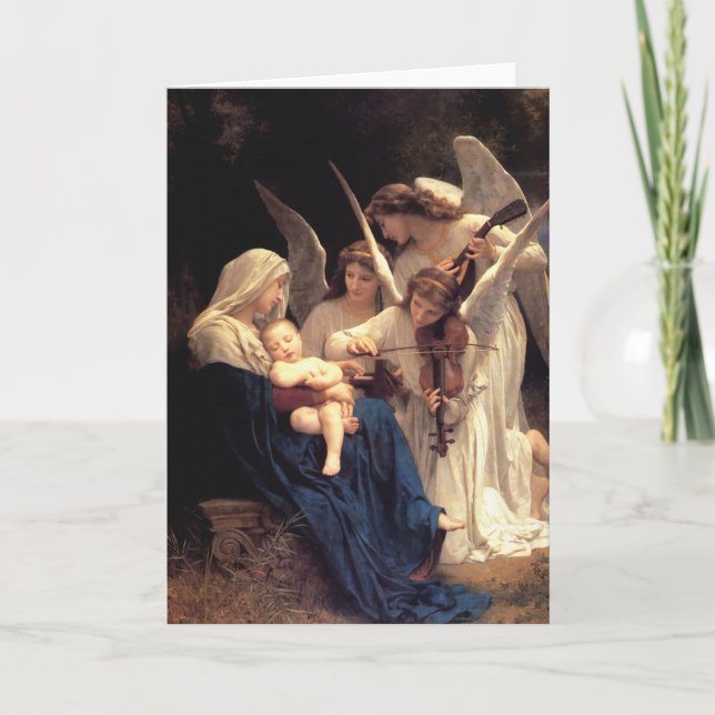 Cartes Pour Fêtes Annuelles Le chant des anges, Bouguereau (Devant)