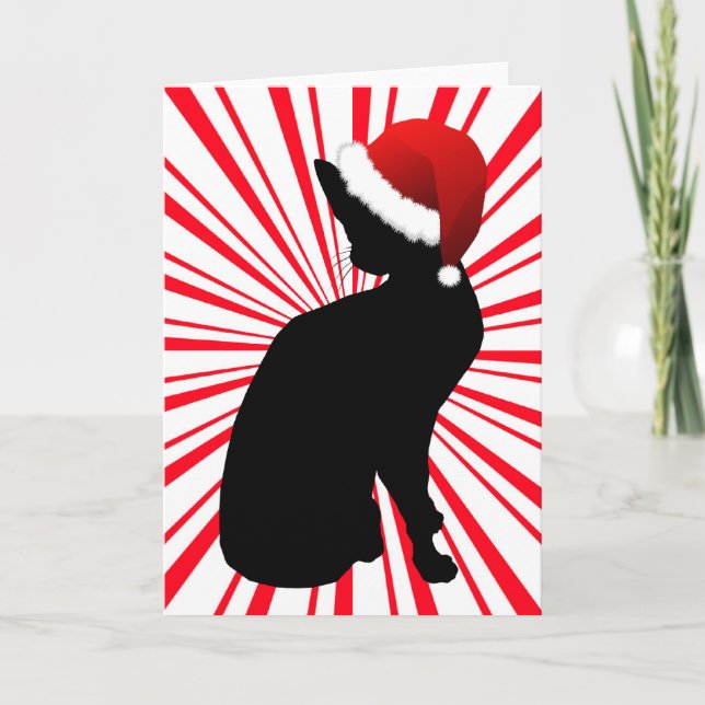 Cartes Pour Fêtes Annuelles Le chat de Noël (Devant)