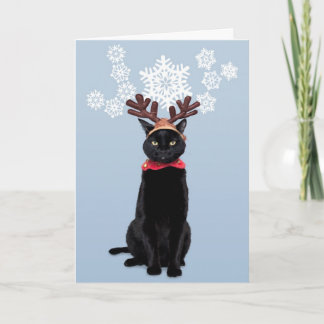 Cartes Pour Fêtes Annuelles Le chat de renne apporte la joie