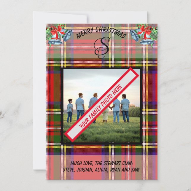 Cartes Pour Fêtes Annuelles Le château de Tartan de Stewart Clan en Ecosse Noë (Devant)