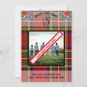 Cartes Pour Fêtes Annuelles Le château de Tartan de Stewart Clan en Ecosse Noë