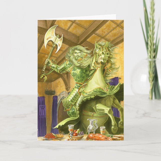 Cartes Pour Fêtes Annuelles Le Chevalier Vert sans frontière (Devant)