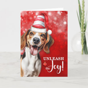 Cartes Pour Fêtes Annuelles Le chien beagle déchaîne la joie Noël