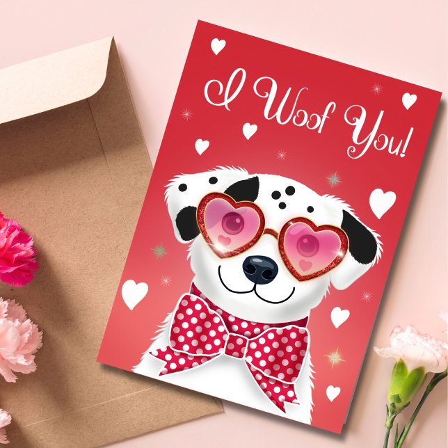 Cartes Pour Fêtes Annuelles Le chien de Valentine avec lunettes de soleil de c (Créateur téléchargé)