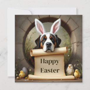 Cartes Pour Fêtes Annuelles Le chien Saint Bernard et le message