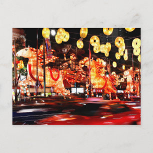 Cartes Pour Fêtes Annuelles Le Chinatown de Singapour célèbre l'année du cheva