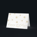 Cartes Pour Fêtes Annuelles Le Christ de Noël<br><div class="desc">Celebrate the season with this stylish holiday card. This design feeststylish gold lettering "happy holidays" with snowflake pattern background. You can personalize the text. More Christmas holiday items are available at my shop BaraBomDesign.</div>