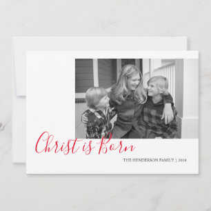 Cartes Pour Fêtes Annuelles Le Christ écrit à la main est né Photo Noël